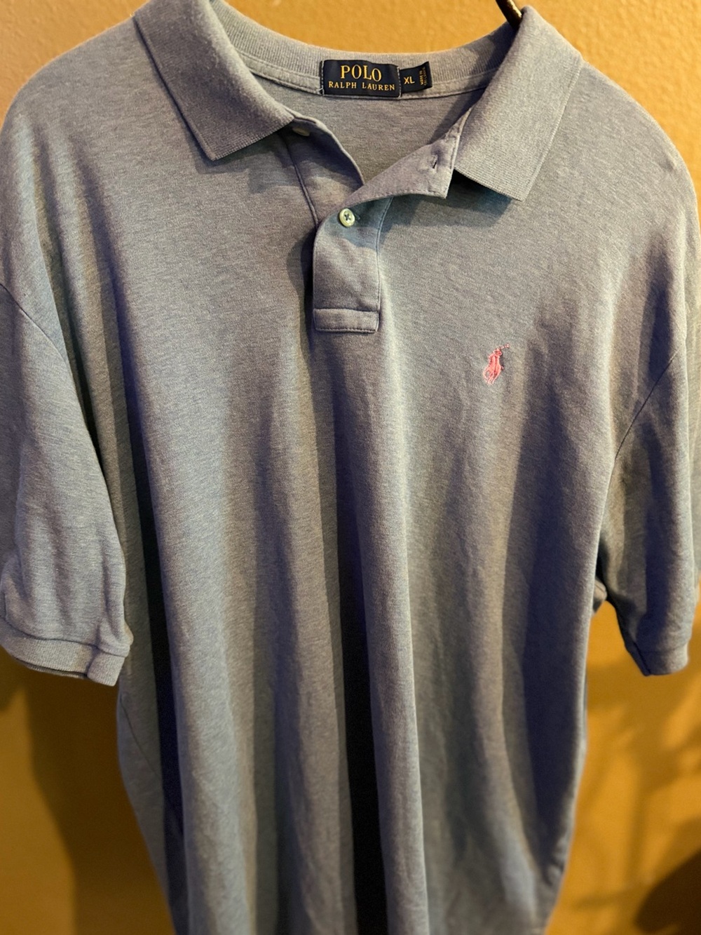Polo by Ralph Lauren Blue Polo with Pink Pony Embroidery
